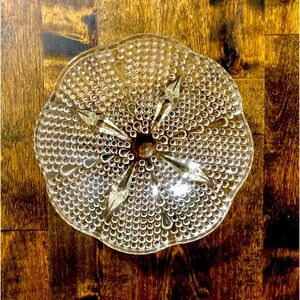 Vintage Hazel-Atlas Hobnail & Teardrop 4 Footed Candy Dish Bowl